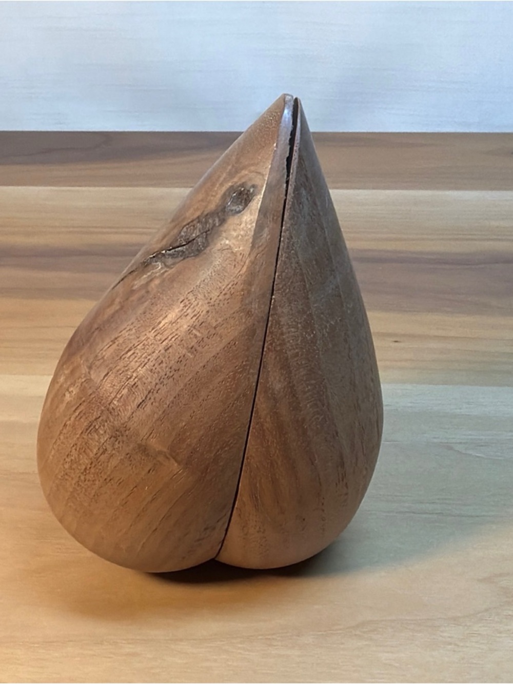 Teardrop Series - Cracked Oak Wood Heart Tears Shaped Paperweight Brown Unique